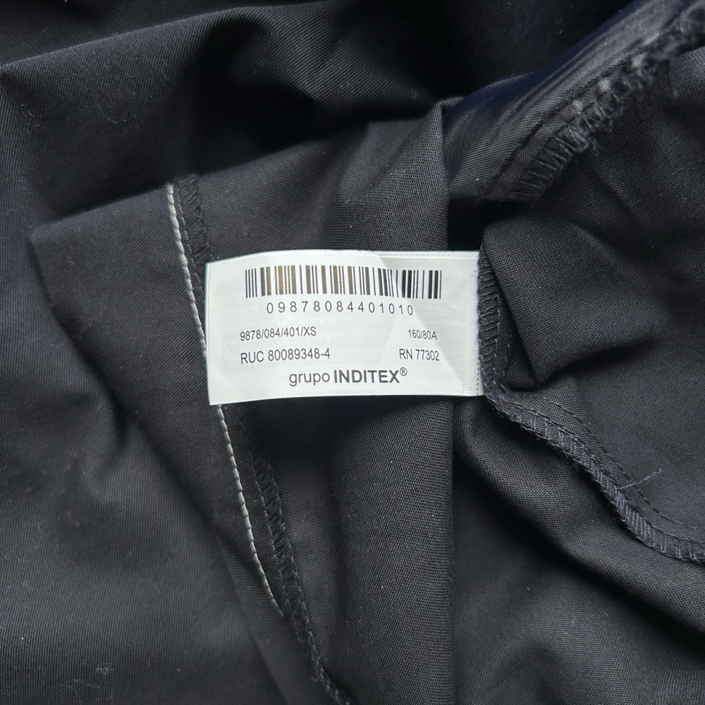 Zara POPLIN DRESS WITH CONTRAST TOPSTITCHING Navy blue xs - Picture 5 of 9